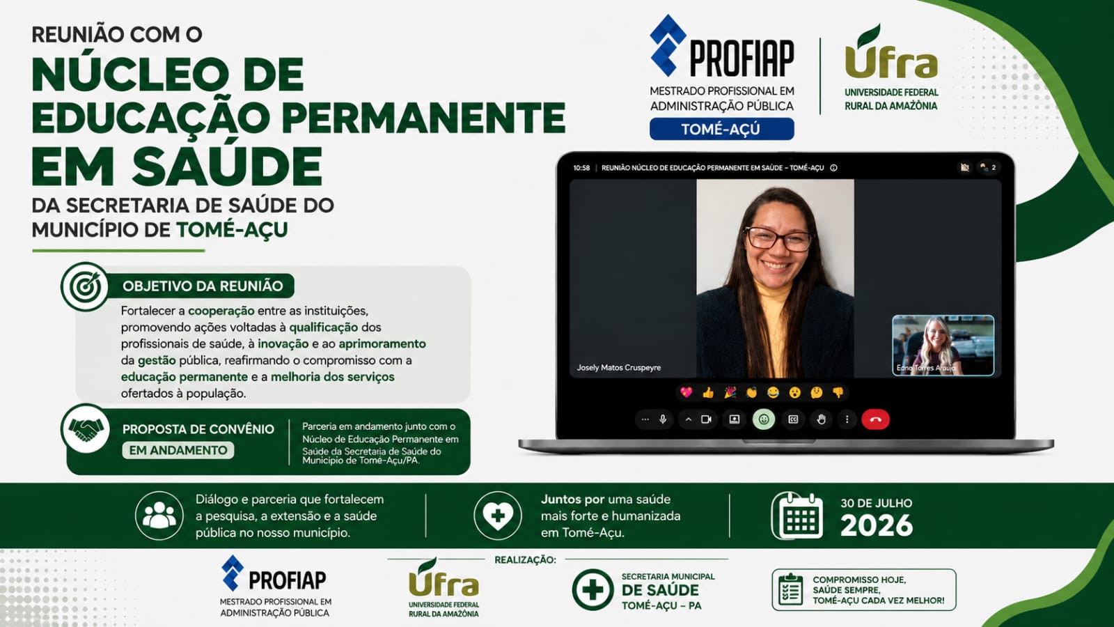 reunião com o núcleo de educação permanente em saúde - secretaria de saúde do município de Tomé-açu Pará